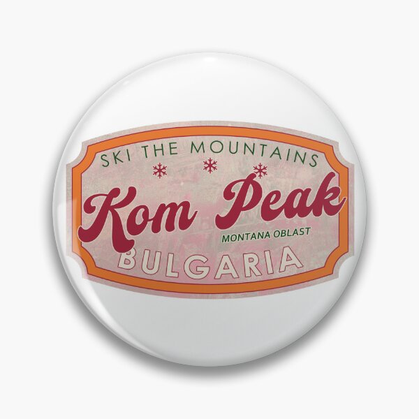 Item preview, Kom Peak, Bulgaria, Montana Oblast, Ski, textured skiing badge designed and sold by Wanderful-roads.