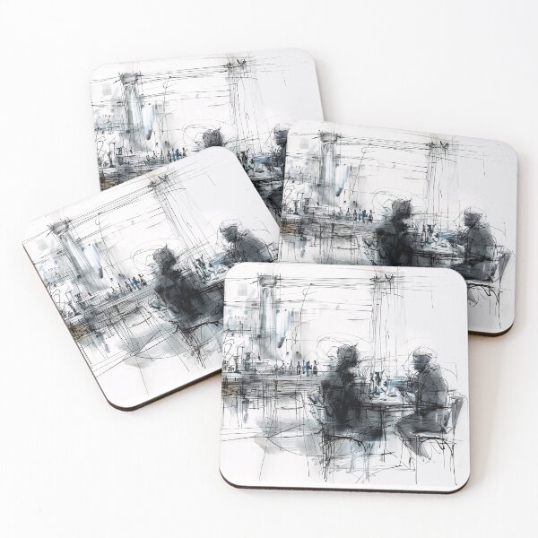 Item preview, Abstract Restaurant Scene designed and sold by SleekLineSketches.