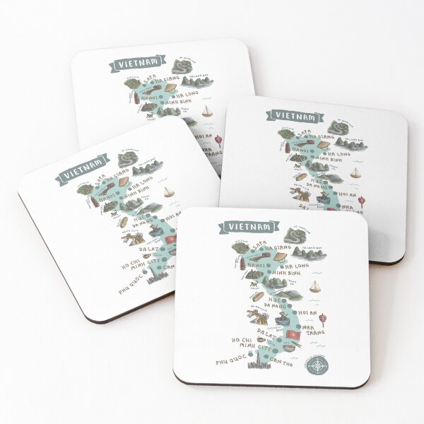 Item preview, Map of Vietnam - Teal designed and sold by Those Pencil Shavings.
