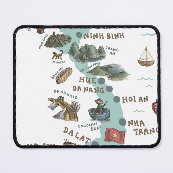 Item preview, Map of Vietnam - Teal designed and sold by Those Pencil Shavings.