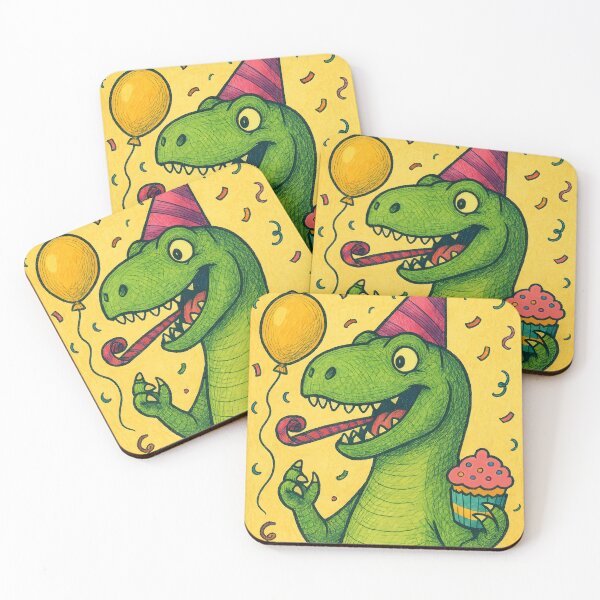 Item preview, Party Dino Celebration – Balloons and Birthday Muffin designed and sold by EmeraldeaArt.