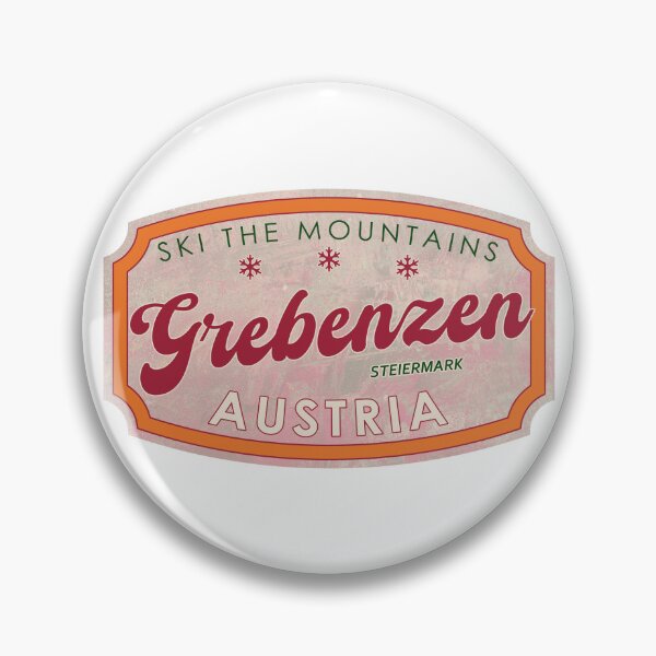 Item preview, Grebenzen, Austria, Steiermark, Ski, textured skiing badge designed and sold by Wanderful-roads.