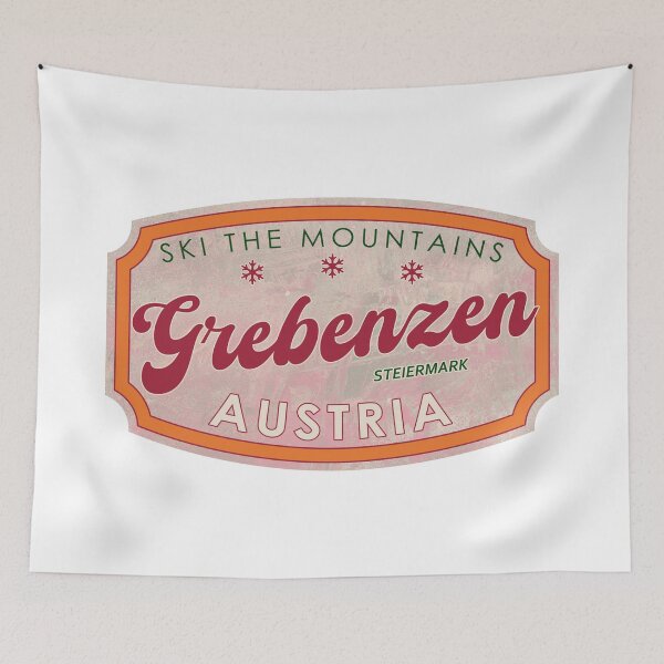 Item preview, Grebenzen, Austria, Steiermark, Ski, textured skiing badge designed and sold by Wanderful-roads.