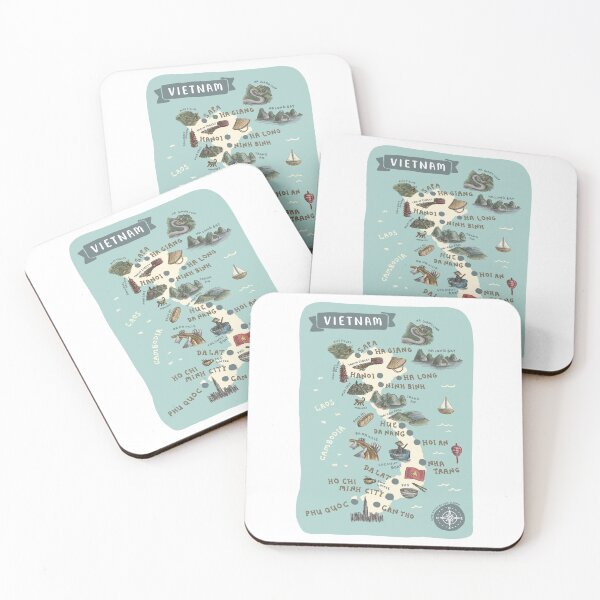 Item preview, Map of Vietnam - Teal designed and sold by Those Pencil Shavings.