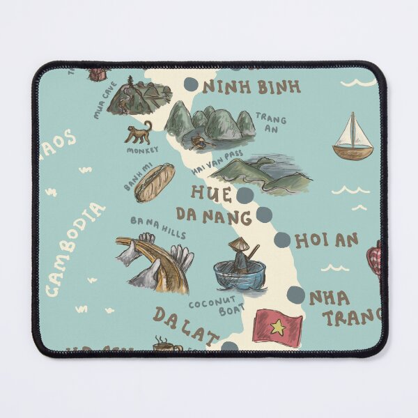 Item preview, Map of Vietnam - Teal designed and sold by Those Pencil Shavings.