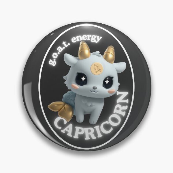Item preview, The Zodies Capricorn “G.O.A.T. Energy” Badge designed and sold by stickeeyard.