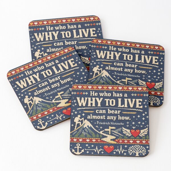 Item preview, Friedrich Nietzsche Why to Live Knitting Pattern Design designed and sold by Mauswohn.
