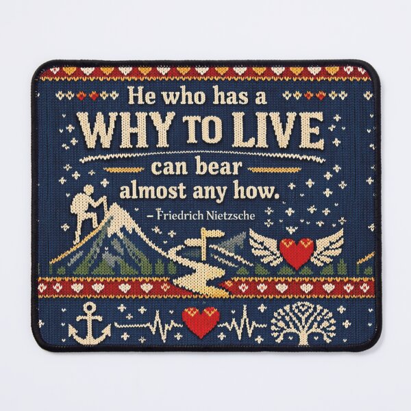 Item preview, Friedrich Nietzsche Why to Live Knitting Pattern Design designed and sold by Mauswohn.