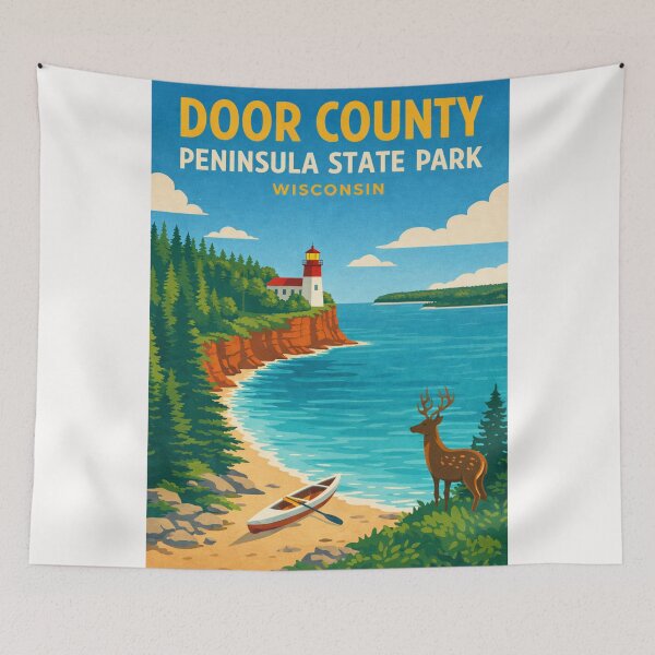 Item preview, Door County Peninsula State Park Wisconsin Lake Michigan Shoreline designed and sold by Places On Earth.