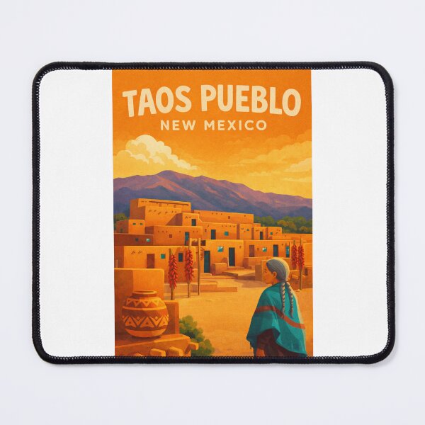 Item preview, Taos Pueblo New Mexico Sangre de Cristo Mountains Historic Adobe Village designed and sold by Places On Earth.