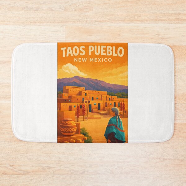 Item preview, Taos Pueblo New Mexico Sangre de Cristo Mountains Historic Adobe Village designed and sold by Places On Earth.