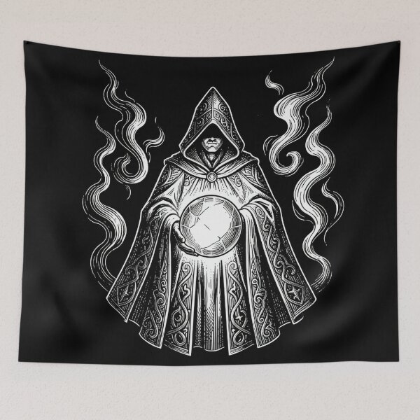 Item preview, Arcane Seer – Mystic Wizard with Crystal Orb designed and sold by myforestfog.
