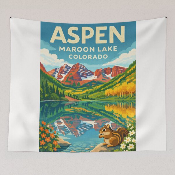 Item preview, Aspen Maroon Lake Colorado Maroon Bells Elk Mountains Reflection designed and sold by Places On Earth.