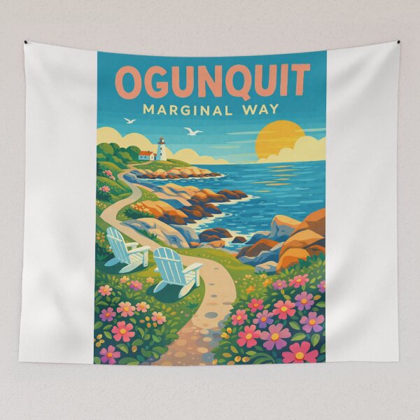 Item preview, Ogunquit Marginal Way Maine Atlantic Coast and Perkins Cove Scenic Cliffs designed and sold by Places On Earth.
