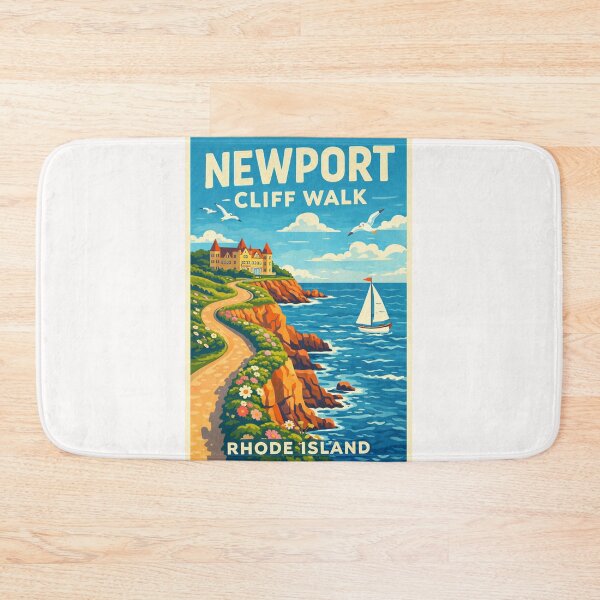 Item preview, Newport Cliff Walk Rhode Island Gilded Age Mansions and Atlantic Ocean Views designed and sold by Places On Earth.