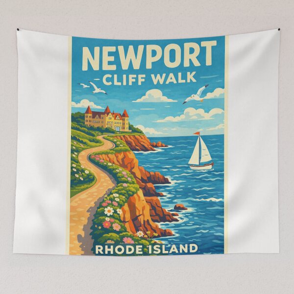 Item preview, Newport Cliff Walk Rhode Island Gilded Age Mansions and Atlantic Ocean Views designed and sold by Places On Earth.