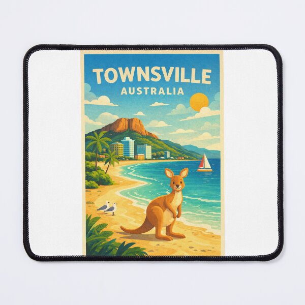 Item preview, Townsville Skyline in Queensland Australia with Kangaroo in the Beach designed and sold by Places On Earth.
