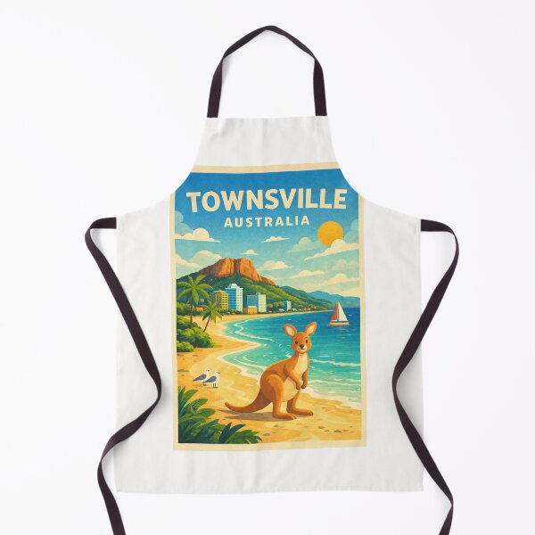 Item preview, Townsville Skyline in Queensland Australia with Kangaroo in the Beach designed and sold by Places On Earth.