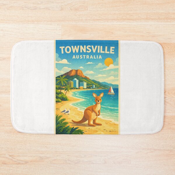 Item preview, Townsville Skyline in Queensland Australia with Kangaroo in the Beach designed and sold by Places On Earth.