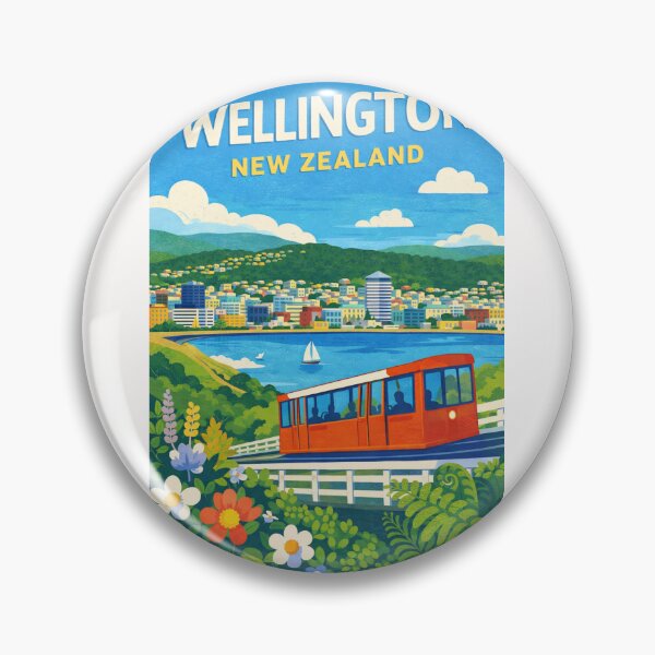 Item preview, Wellington New Zealand Wellington Cable Car and Wellington Harbour Skyline designed and sold by Places On Earth.