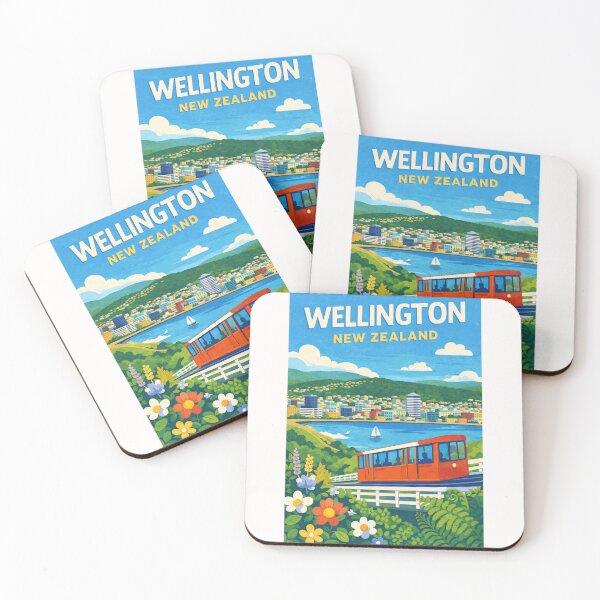 Item preview, Wellington New Zealand Wellington Cable Car and Wellington Harbour Skyline designed and sold by Places On Earth.
