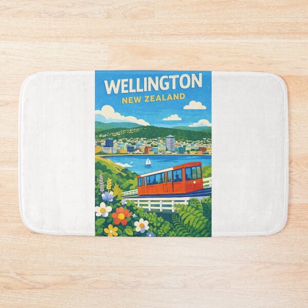 Item preview, Wellington New Zealand Wellington Cable Car and Wellington Harbour Skyline designed and sold by Places On Earth.