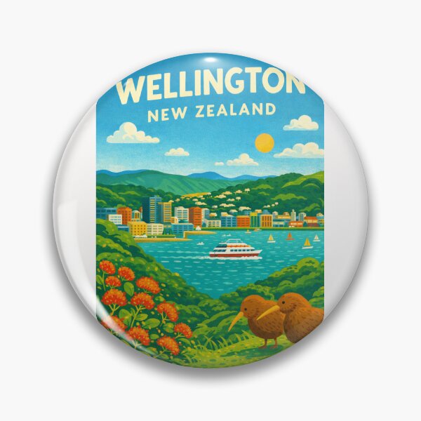 Item preview, Wellington Skyline, New Zealand with View of the Waterfront designed and sold by Places On Earth.