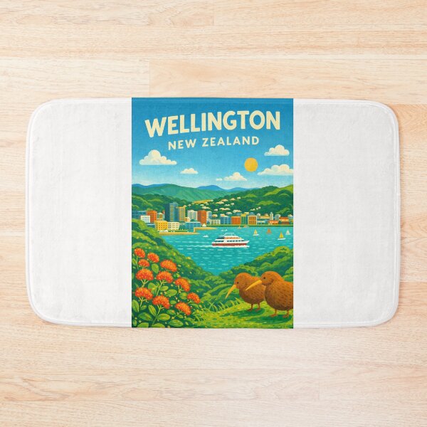 Item preview, Wellington Skyline, New Zealand with View of the Waterfront designed and sold by Places On Earth.