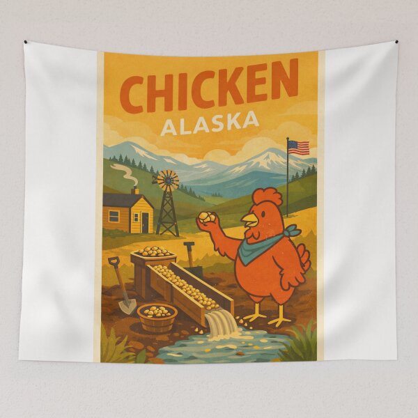 Item preview, Chicken in Alaska featuring Wrangell Mountains designed and sold by Places On Earth.