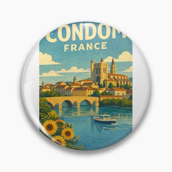 Item preview, Condom Gers France Cathédrale Saint Pierre and Baïse River in Gascony designed and sold by Places On Earth.