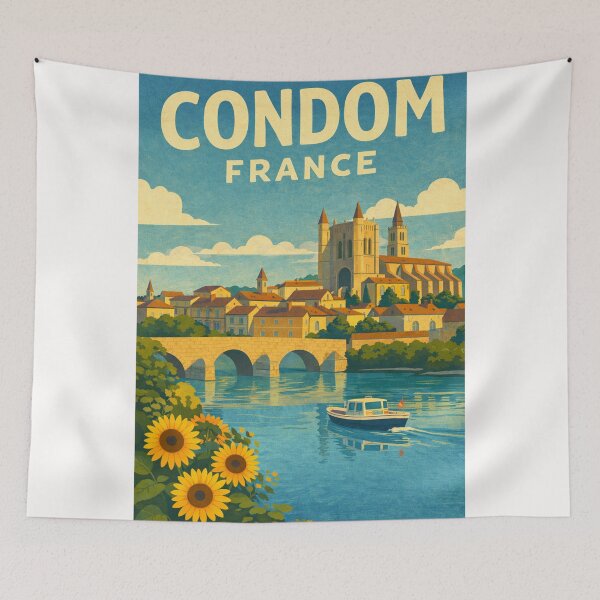 Item preview, Condom Gers France Cathédrale Saint Pierre and Baïse River in Gascony designed and sold by Places On Earth.