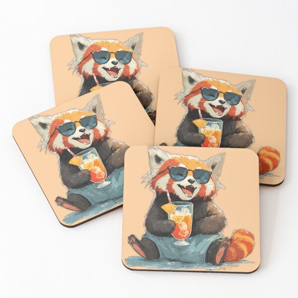 Item preview, Red Panda “Sundowner” Spritz – Sunglasses, Citrus Cocktail & Summer Laughs designed and sold by Beachy Beasts.