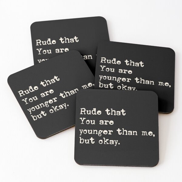 Item preview, Rude That You are Younger Than Me – Retro Typewriter white Edition designed and sold by EmeraldeaArt.