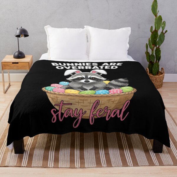 Item preview, Bunnies are Overrated Stay Feral Raccoon Retro Easter Day designed and sold by OlakunleOloroz.