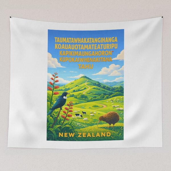 Item preview, Taumatawhakatangihangakoauauotamateaturipukakapikimaungahoronukupokaiwhenuakitanatahu Hawke's Bay New Zealand designed and sold by Aryabek.