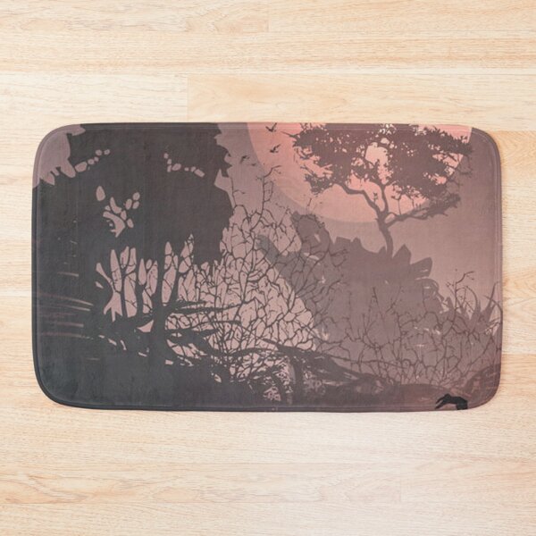 Item preview, Ethereal Lunar Horizon - Crimson Moon & Shadow Forest Art designed and sold by Midnight Nebula.