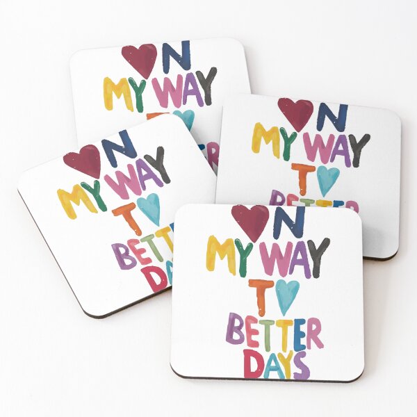 Item preview, Colorful On My Way To Better Days Typography — Inspirational Hand-Painted Quote Art designed and sold by Colorful-Garden.