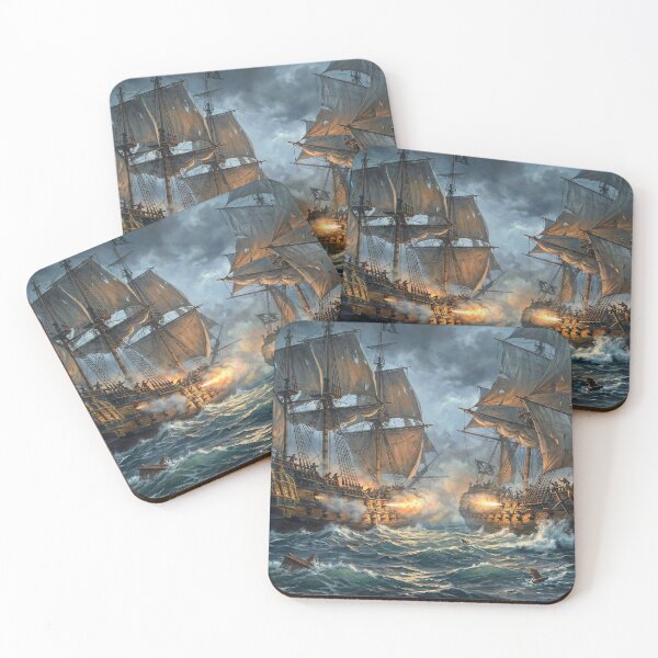 Item preview, Epic Pirate Ship Naval Battle - Stormy High Seas Art designed and sold by TheodoreZingal.