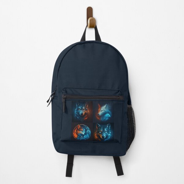 Item preview, Wolf Elemental Spirits – Fire & Ice Energy Wall Art designed and sold by GeoWild Designs.