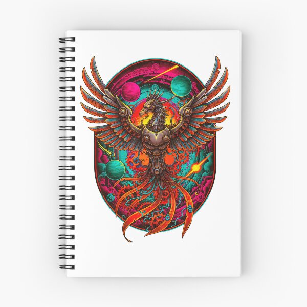 Item preview, Steampunk Phoenix – Vibrant Mechanical Firebird Illustration designed and sold by majesty-prints.