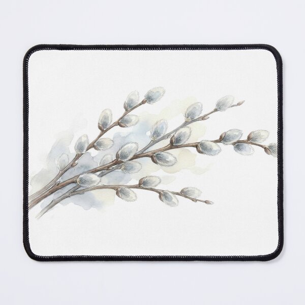 Item preview, Soft Watercolor Pussy Willow Branches - Delicate Spring Botanical Illustration designed and sold by StickrSupply.