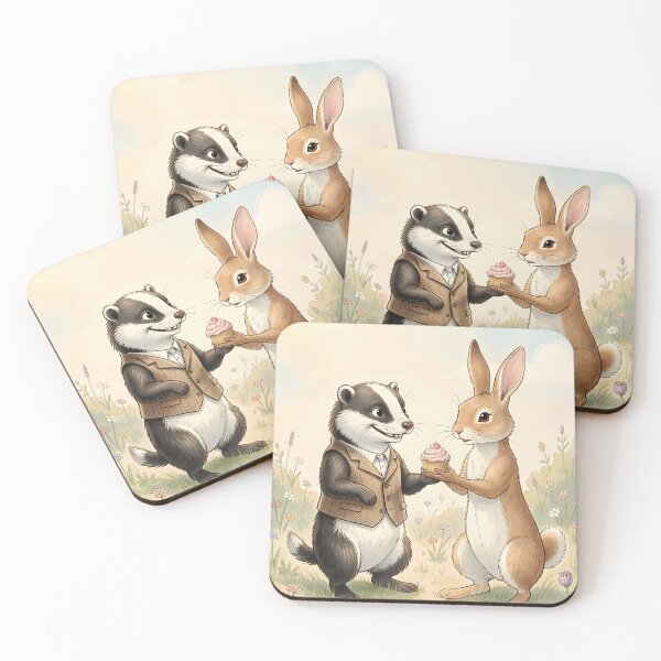 Item preview, Birthday Muffin Surprise – Bunny Badger Celebration designed and sold by EmeraldeaArt.
