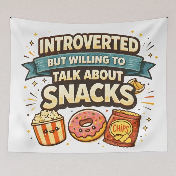 Item preview, Introverted But Willing To Talk About Snacks Funny Kawaii Food designed and sold by DrukNaStyl.