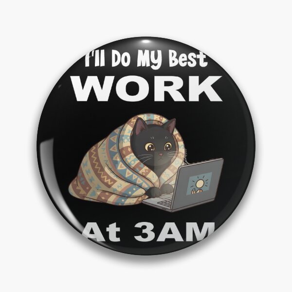 Item preview, I'll Do My Best Work At 3AM Funny Night Owl Black Cat on Laptop Cozy Blanket designed and sold by Jt41.