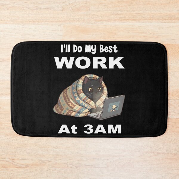 Item preview, I'll Do My Best Work At 3AM Funny Night Owl Black Cat on Laptop Cozy Blanket designed and sold by Jt41.