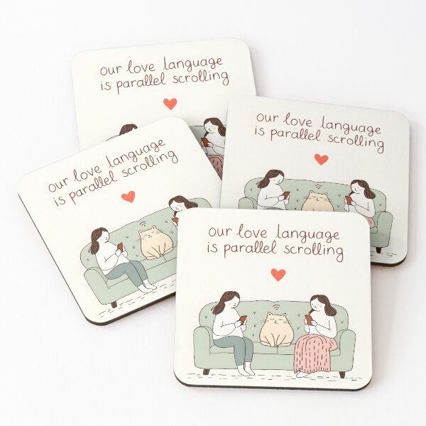 Item preview, Our Love Language Is Parallel Scrolling - Introvert Couple Humor designed and sold by PixelPrintsCo.