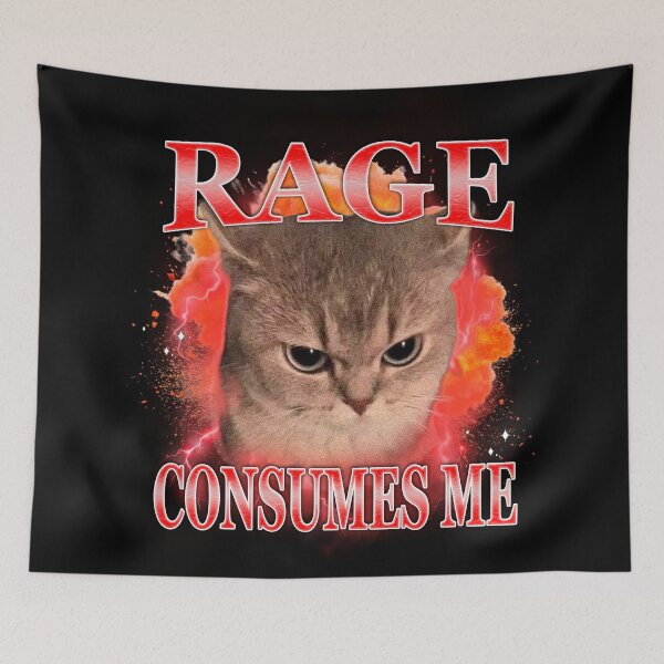 Item preview, Rage Consumes Me Funny Cat Angry Meme Design designed and sold by cherrywstore.