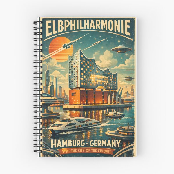 Item preview, Hamburg 2100 – Elbphilharmonie | Urban Retro Futuristic Dreams designed and sold by Earth Celebration Designs.
