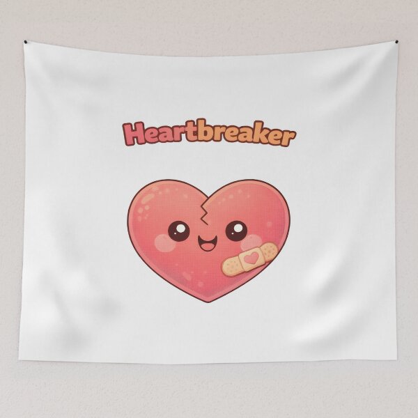 Item preview, Heartbreaker Cute Kawaii Broken Heart Design. designed and sold by The-T-In-Retro.