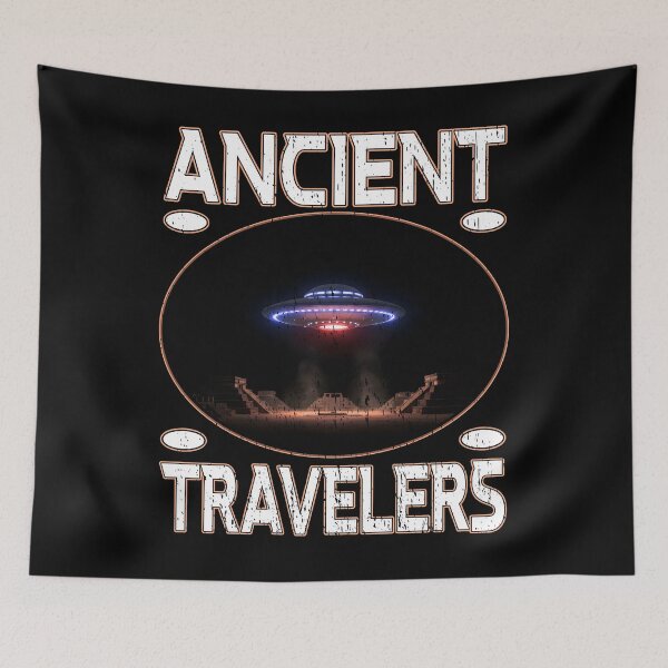 Item preview, Ancient Travelers - UFO Alien Spaceship Hovering Over Ancient Landscape Cosmic Sci-Fi designed and sold by Jt41.